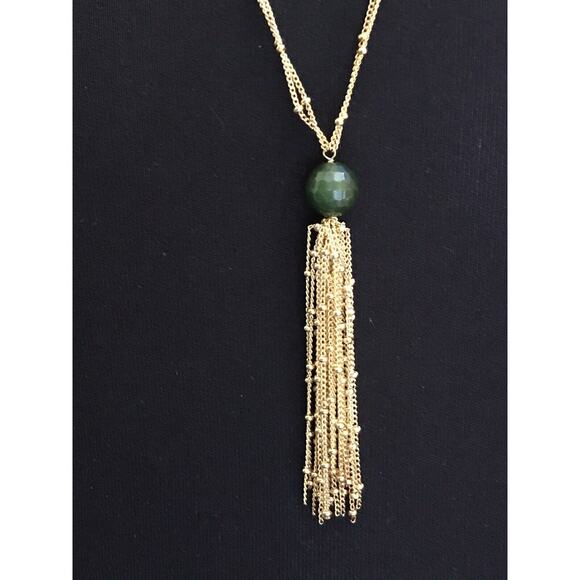 New SATYA JADE TASSEL CHAIN NECKLACE - Picture 1 of 3